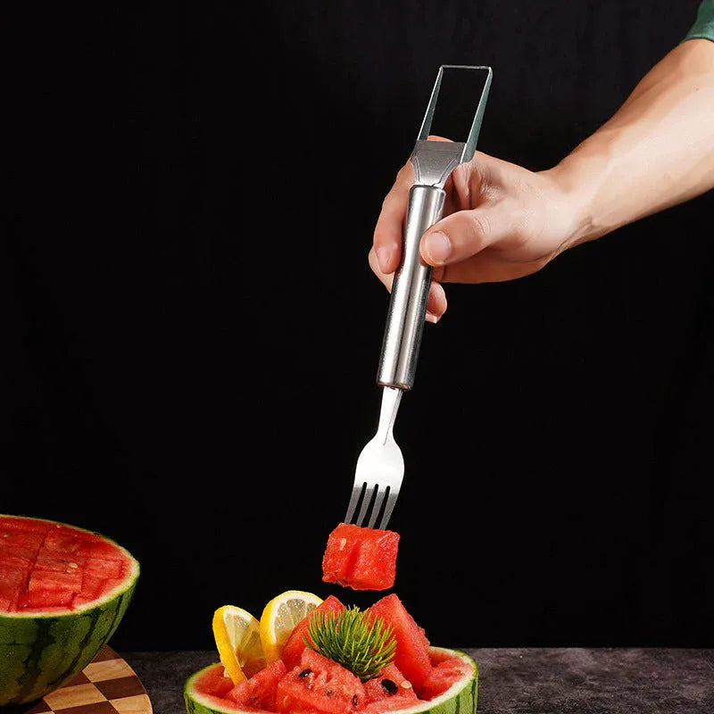🍉 Effortless Fruit Prep-✨ 2-in-1 Fruit Cutter & Fork – For Quick and Easy Fruit Serving! 🍓