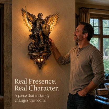 🔥LAST DAY 60% OFF⏰-St. Michael Guardian Angel Wall Light🕊️