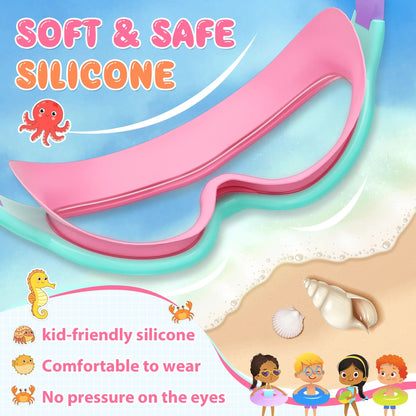 🏆🏊 Crystal Clear Kids Swim Goggles (2-Pack) | Anti-Fog, Leak-Proof & UV Protection