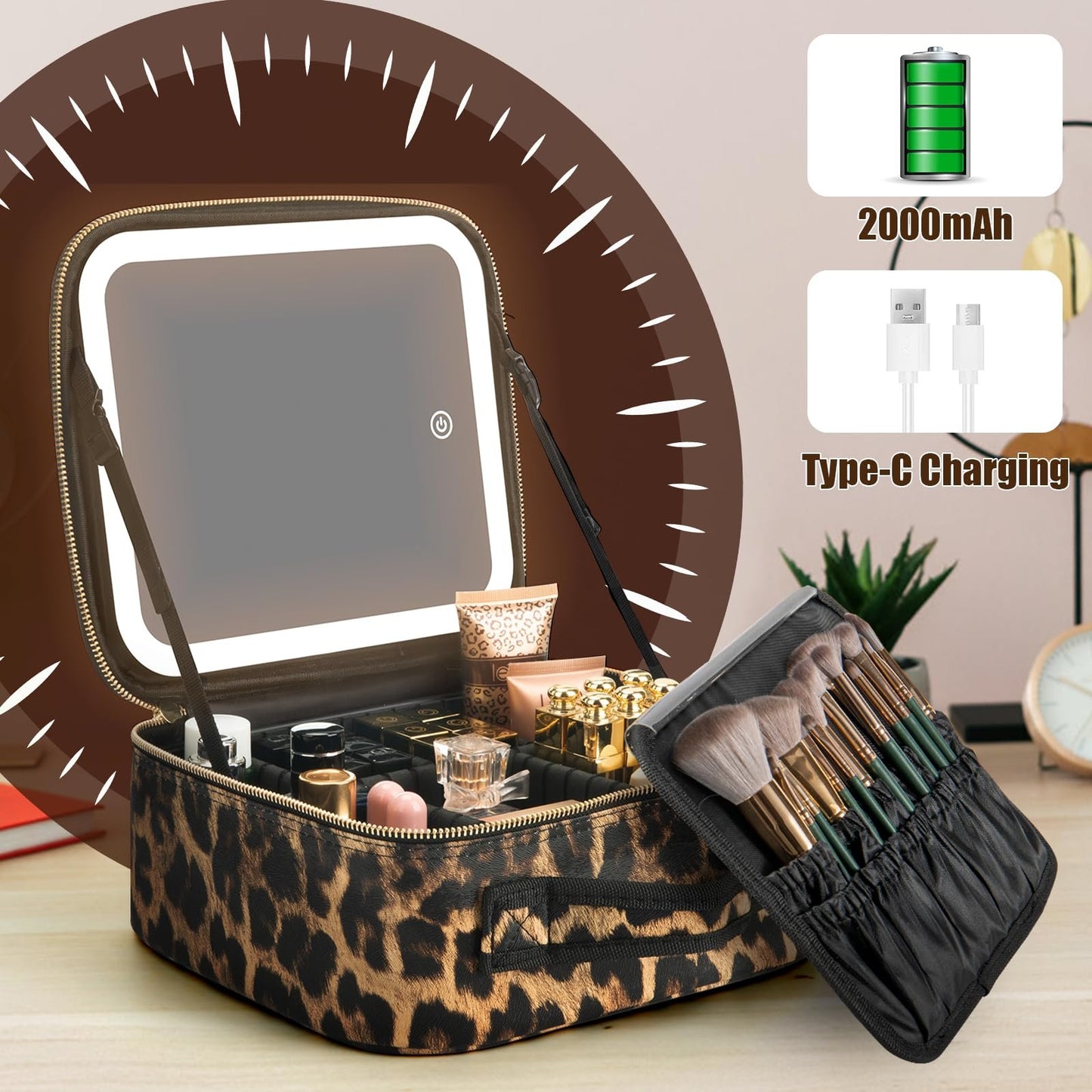 LED Makeup Travel Case
