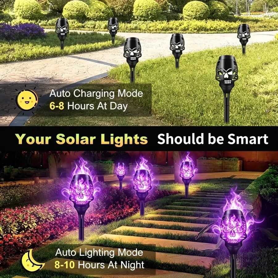 🔥Halloween Early Bird Special Sale 55% OFF💀Halloween Solar Skull Flame Lights🔥