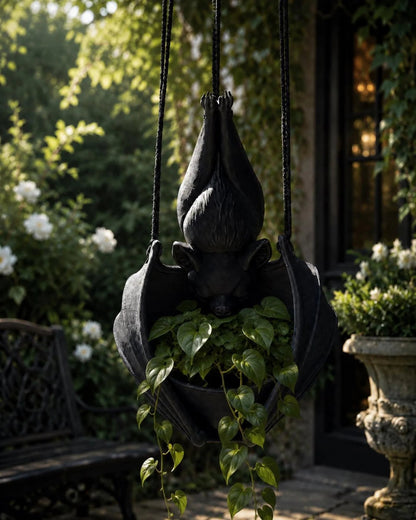 🎉🦇 Hanging Bat Plant Pot🎃Spooky Garden Decor Planter