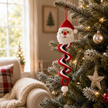 ☃️ Crochet Snowman Spiral Ornament DIY Kit | Complete Beginner-Friendly Set with Soft Yarn, Crochet Hook, Festive Beads, Snowflakes & Step-by-Step Guide 🧶🎄✨
