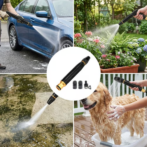Heavy-Duty Metal Garden Hose Nozzle – 10x Water Pressure, Zero Leaks