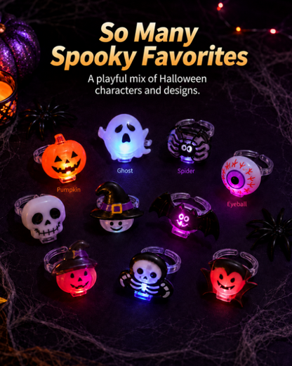 🎁LED Light Halloween Glowing Ring😍 - Set with 50pcs