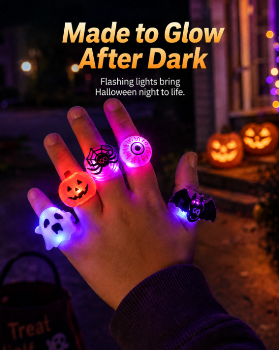 🎁LED Light Halloween Glowing Ring😍 - Set with 50pcs