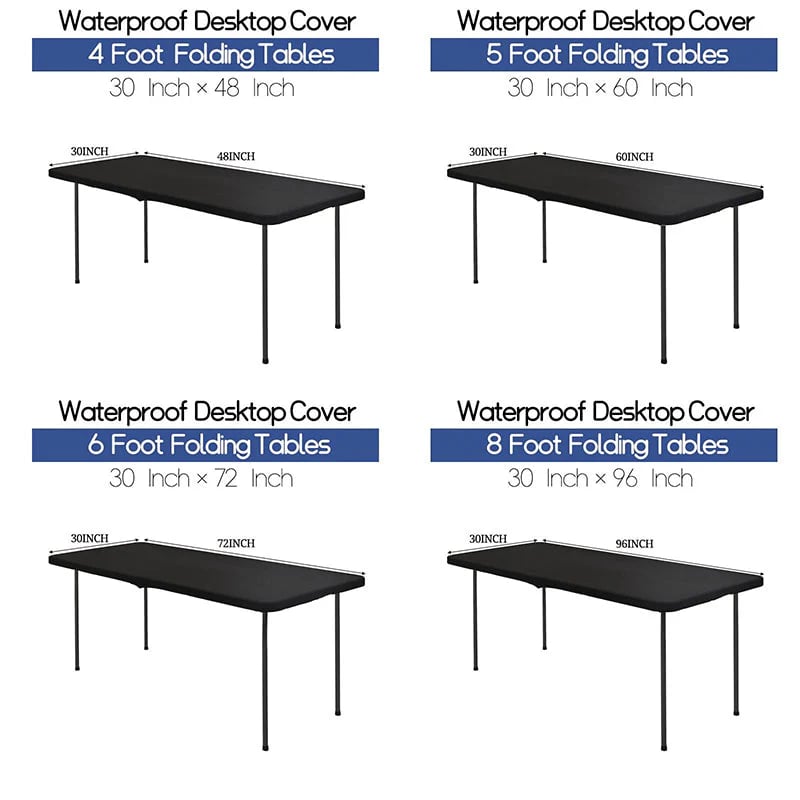 Stretch Fabric Table Top Cap Cover – Elastic Edge, Waterproof & Reusable