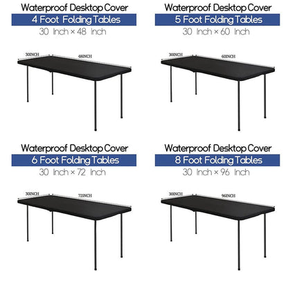 Stretch Fabric Table Top Cap Cover – Elastic Edge, Waterproof & Reusable