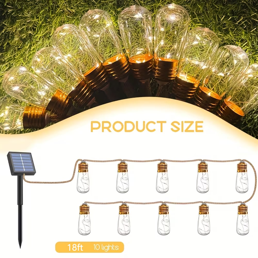 ✨ Jute Rope Bulb String Lights