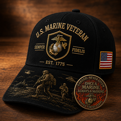 U.S. Marine Veteran Semper Fidelis Commemorative Cap 🎁