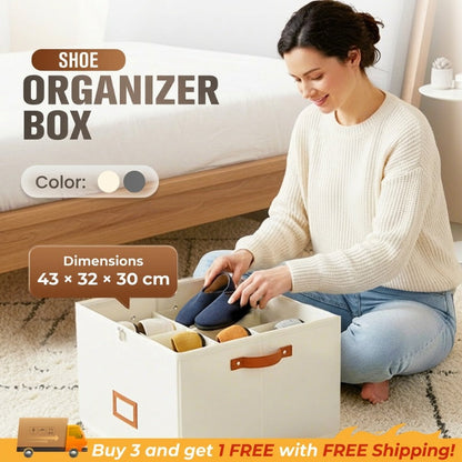 ⏰🔥LIMITED TIME 49% OFF! 👟 Fabric Shoe Organizer Storage Box – Foldable, Large Capacity, Dustproof & Breathable for Closet & Bedroom 🧺✨