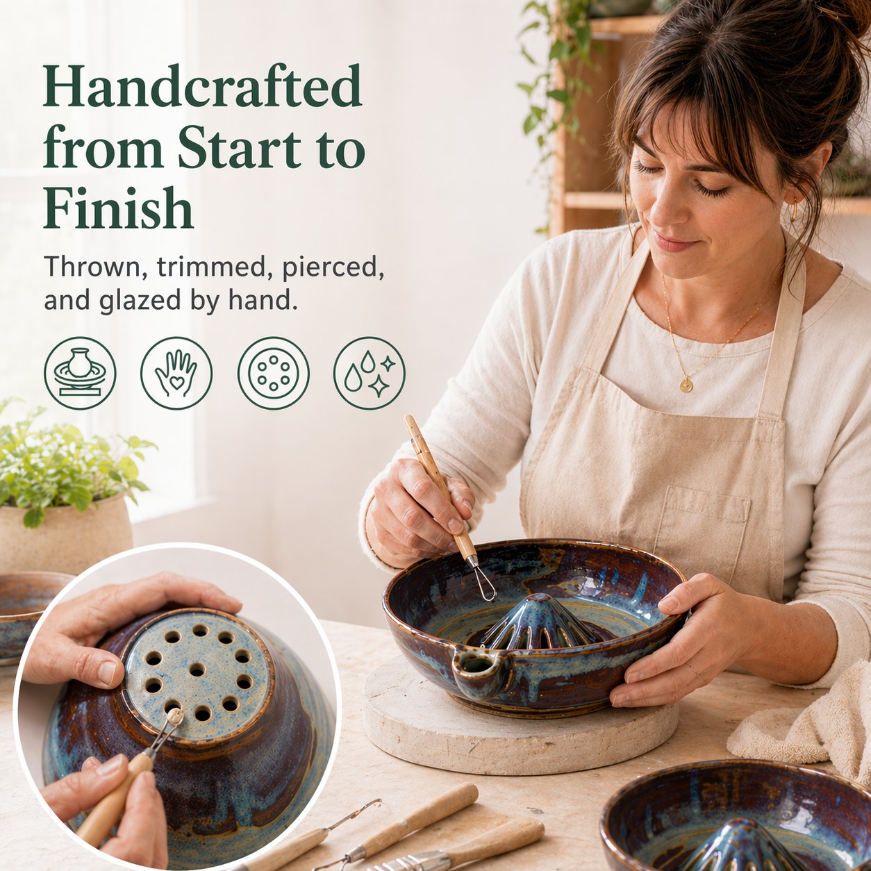 The Original Artisan Swirling Berry Bowl – Hand-Thrown, Functional Ceramic Art