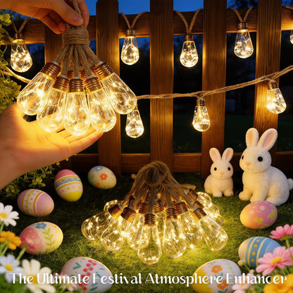 ✨ Jute Rope Bulb String Lights