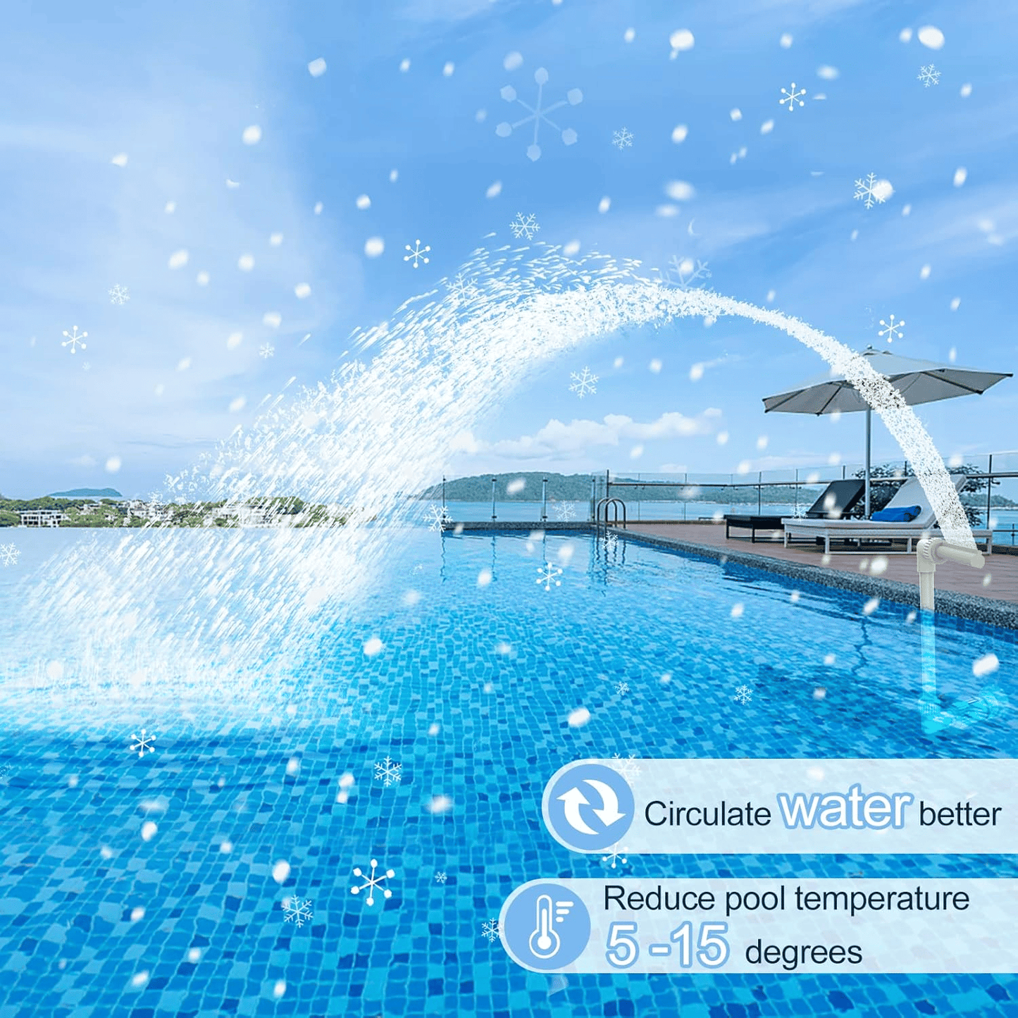 🌊Pool Fountain Waterfall Sprayer – Easy Install Pool Water Feature