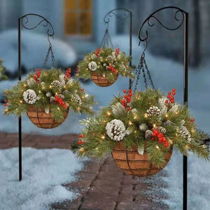 🔥😍🔥60% OFF 🎄Christmas Hot Sale🏆Pre-Lit Artificial Christmas Hanging Basket