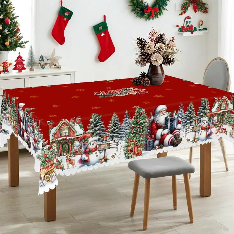 🎄 Christmas Tablecloth – Festive Santa Prints for a Warm & Welcoming Holiday Table