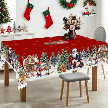 🎄 Christmas Tablecloth – Festive Santa Prints for a Warm & Welcoming Holiday Table