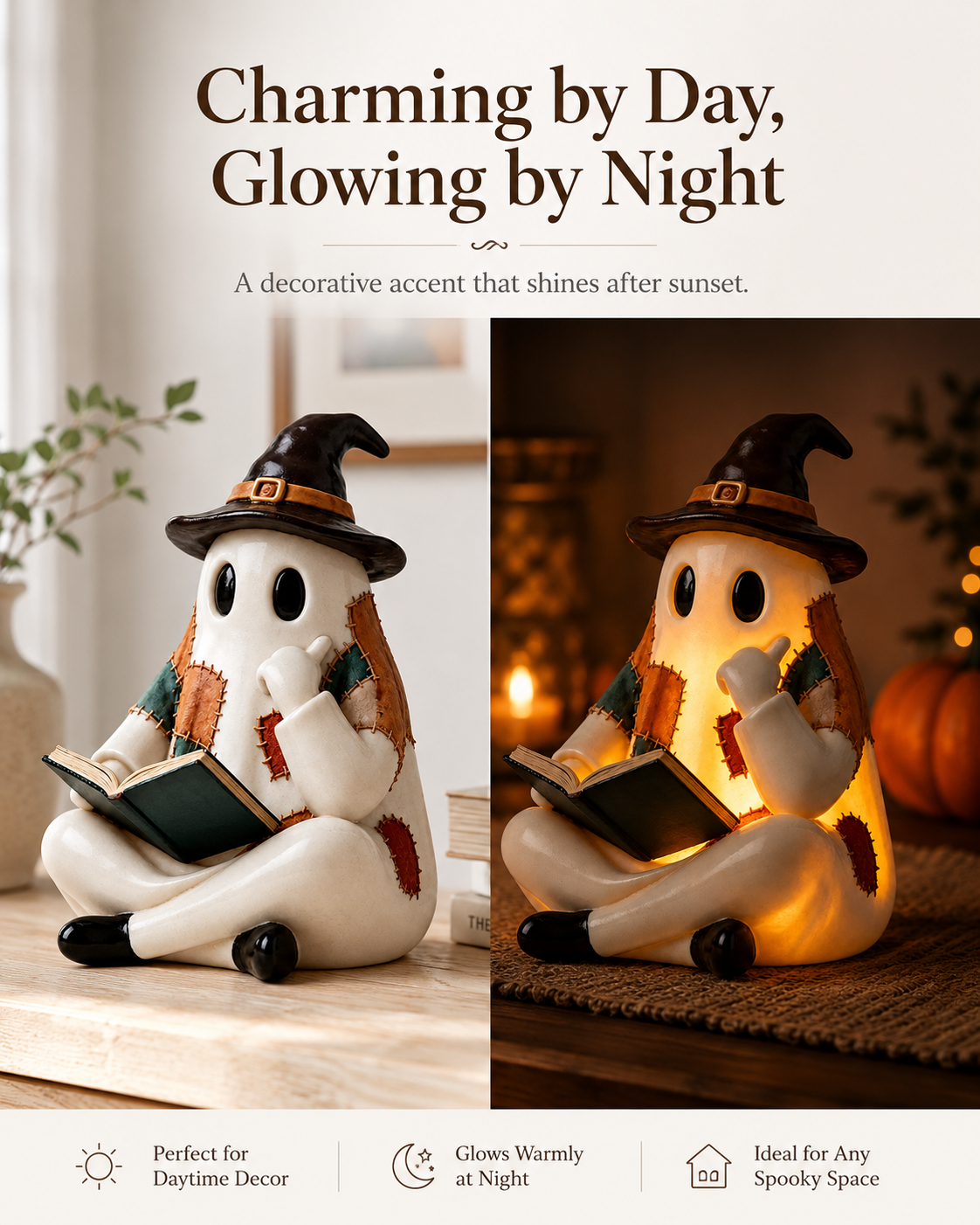 👻Cozy Reading Ghost Night Light
