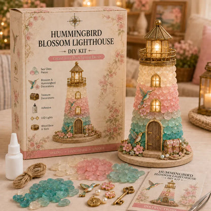 💥  💙 DIY Sea Glass Lighthouse Kit – Light-Up Coastal Craft & Handmade Home Decor