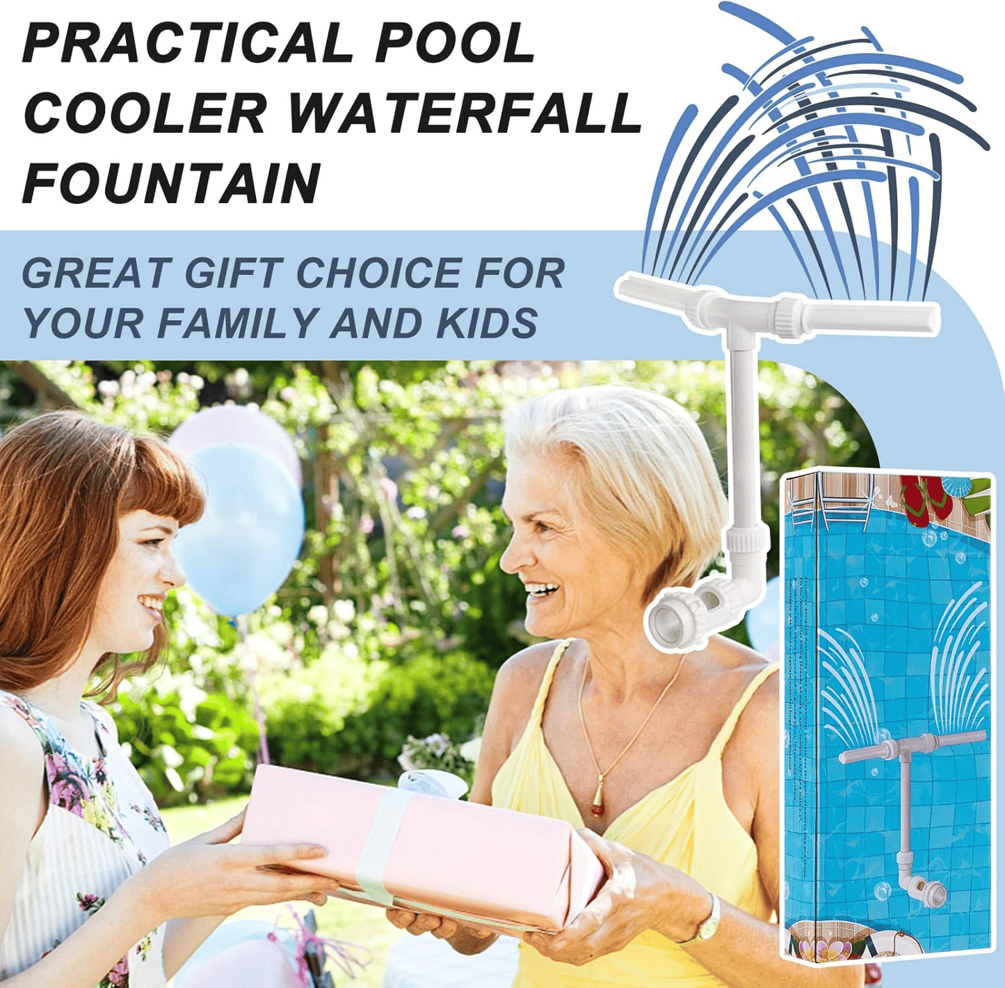 🌊Pool Fountain Waterfall Sprayer – Easy Install Pool Water Feature