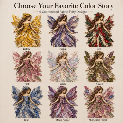 🧚‍♀️🌸 Premium Fairy Patchwork DIY Kit | High-Quality Layered Fabric with Floral Wings DIY Handmade Fantasy Wall Decor ✨
