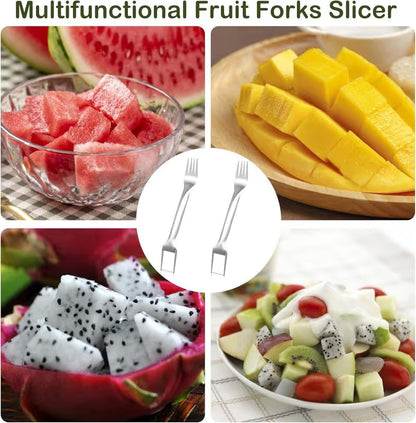 🍉 Effortless Fruit Prep-✨ 2-in-1 Fruit Cutter & Fork – For Quick and Easy Fruit Serving! 🍓