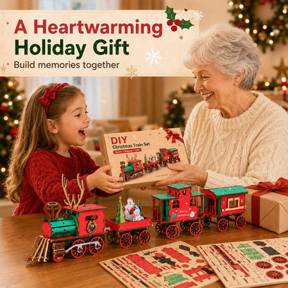 🔥LAST DAY 50% OFF – 🎅🎄DIY Christmas Wooden Train Set 3D Assembly Puzzle Kit(📦Buy 2 Free Shipping)