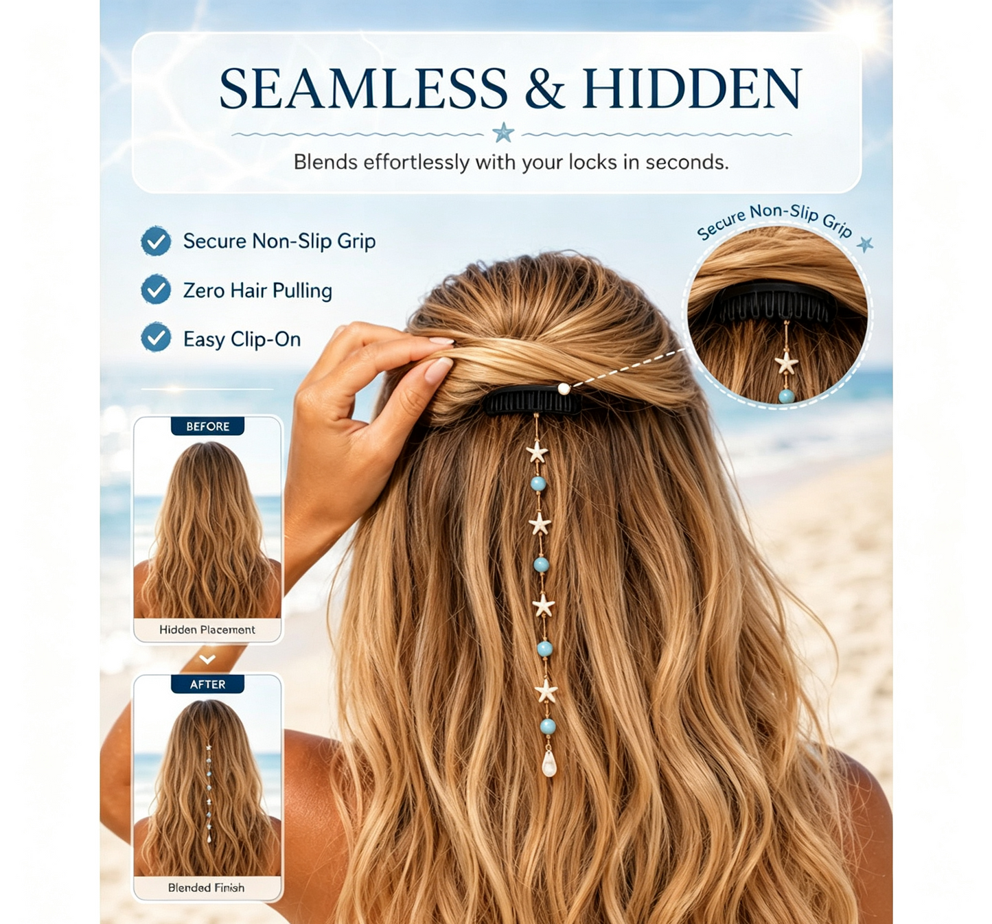 🌊 LAST DAY 49% OFF✨ Ocean-Inspired Mermaid Hair Accent