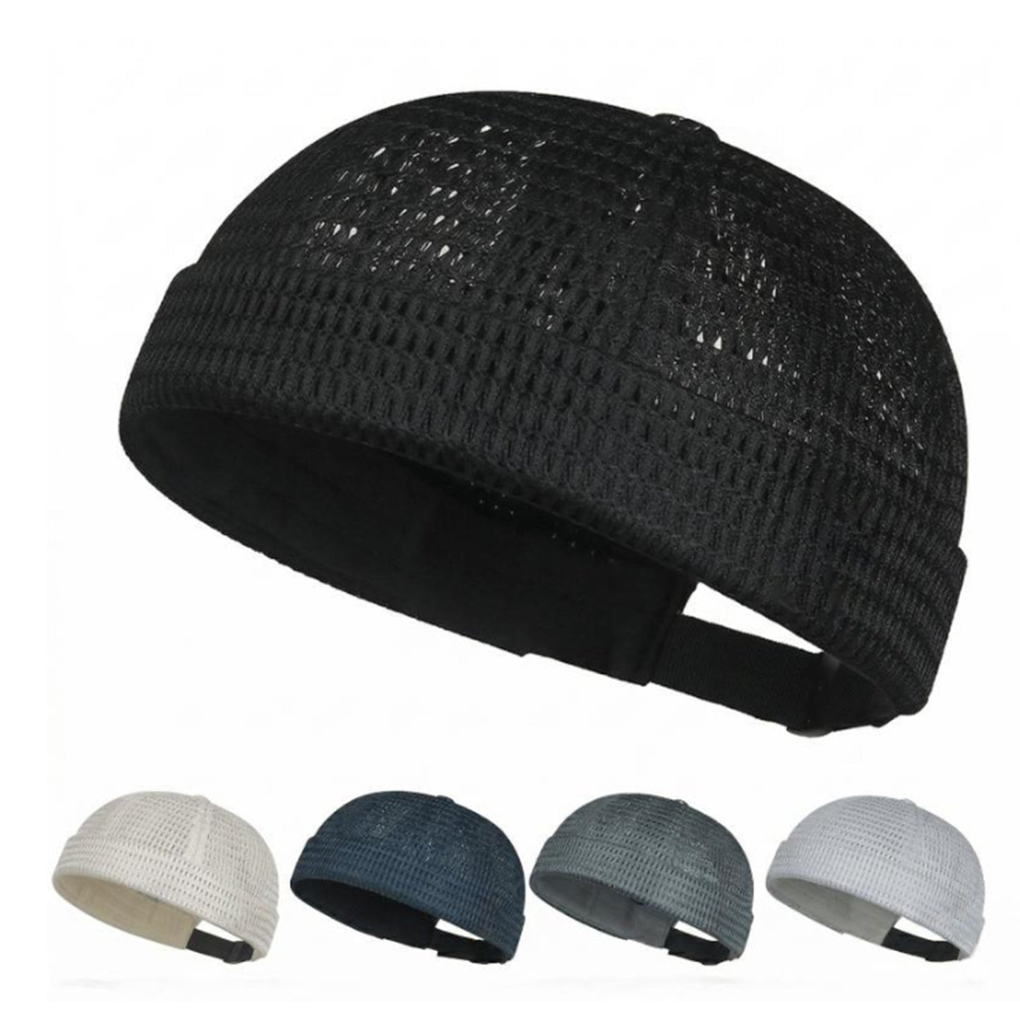 😍Men’s Breathable Brimless Docker Hat – Lightweight Mesh Skull Cap for Summer Outdoor Wear