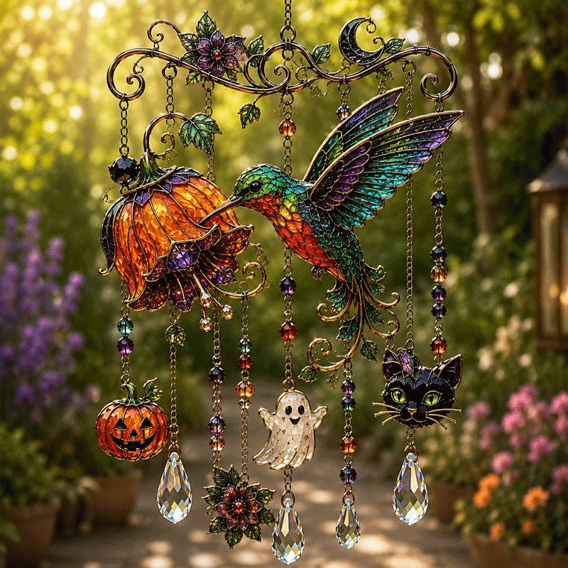 👻Halloween Glass Suncatcher Wind Chime