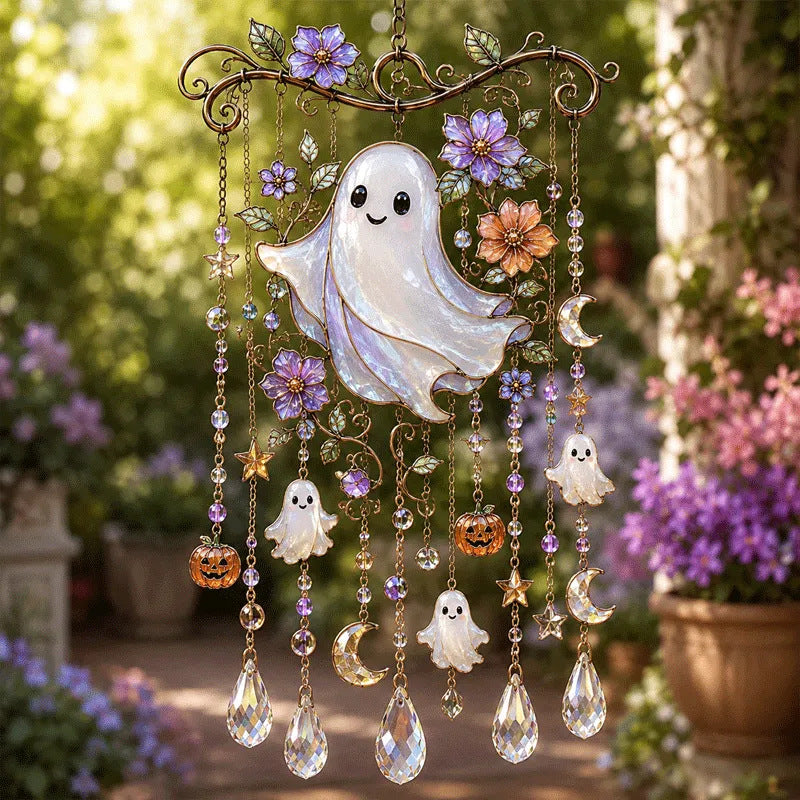 👻Halloween Glass Suncatcher Wind Chime