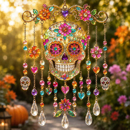 👻Halloween Glass Suncatcher Wind Chime