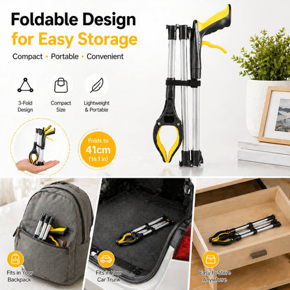 📚 Sale 49% OFF 43" Extra Long Grabber Reacher Tool – Heavy Duty with 360° Rotating Jaw & Magnets