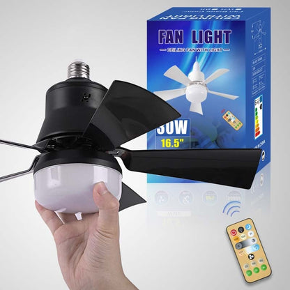 🎁 2-in-1 Portable Ceiling Fan with Light (Includes Remote Control)