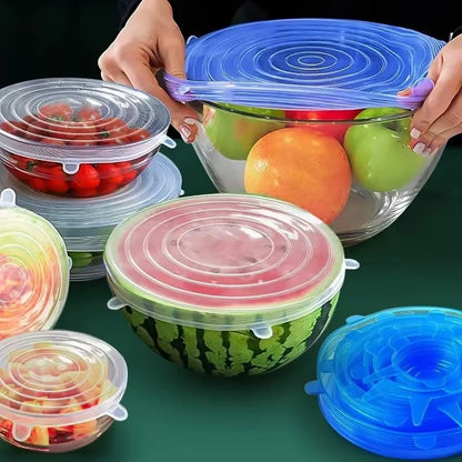 Silicone Stretch Lids, Reusable Airtight Food Covers for Food Storage
