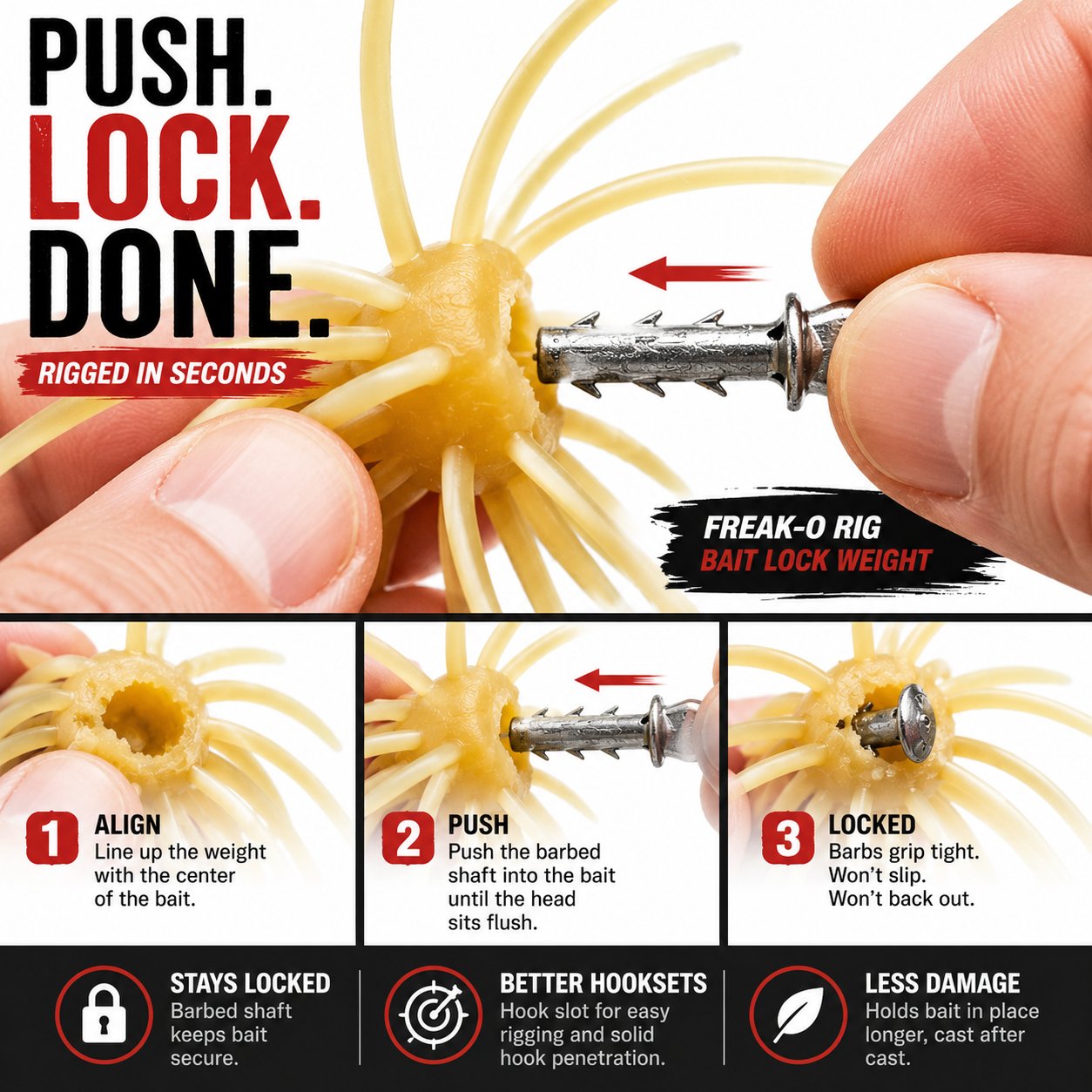 🔥 Freak-O Rig for Urchin-Style Soft Plastics 17mm - 5 Per Package