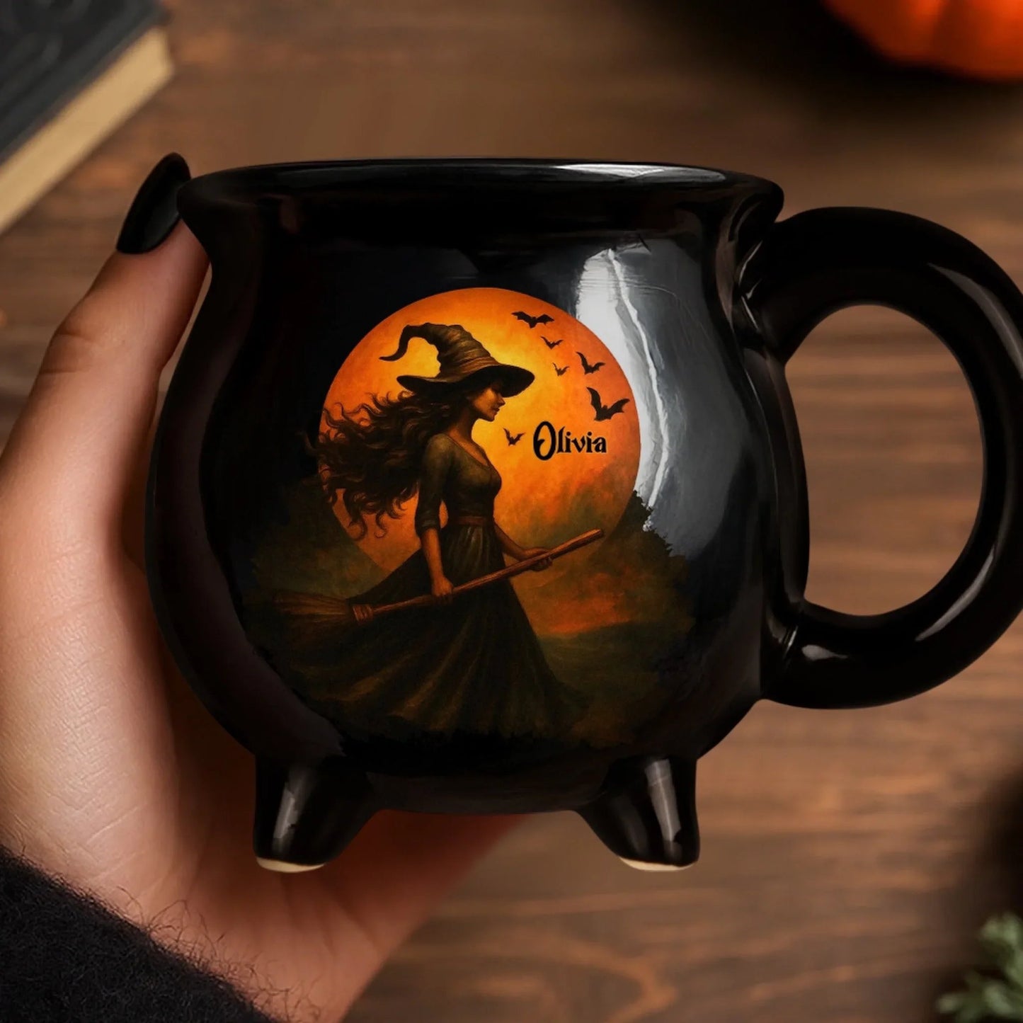 🔥HOT SALE🔥Custom Witch Cauldron Coffee Mug - Personalized Halloween Witchy Gifts For Besties, Sisters, BFF, Family, Yourself - Witching You A Wicked Brew