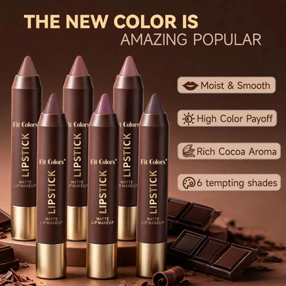 💄 6-Piece Matte Brown Lipstick Set – Long-Lasting Color 🤎