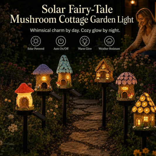 🔥Summer Sale is ON! Up to 60% OFF - Solar Fairy-Tale Mushroom Cottage Garden Light