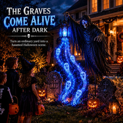 🔥 Today Only: 51% OFF 🎁Animated Halloween Headless Horseman Garden Light 💀