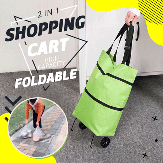 🔥LAST DAY-50% OFF🔥 2 in 1 Foldable Shopping Cart🎁