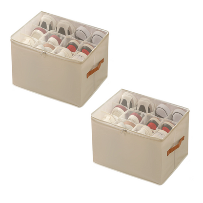 ⏰🔥LIMITED TIME 49% OFF! 👟 Fabric Shoe Organizer Storage Box – Foldable, Large Capacity, Dustproof & Breathable for Closet & Bedroom 🧺✨
