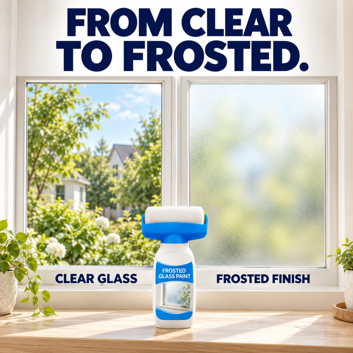 ✨ Roll-On Frosted Glass Paint – Easy DIY Privacy for Windows & Glass Doors