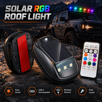 🚙🔆⚡ Solar RGB Car Roof Strobe Lights – 5-Pack Wireless No-Drill Cab Light Set