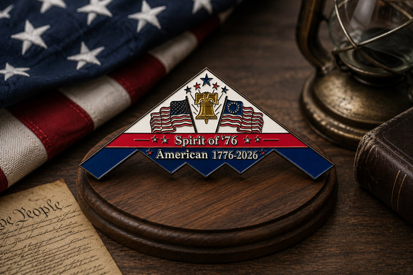 ✨Spirit of ’76 B-2 Stealth Bomber Challenge Coin – 250th Anniversary Patriotic Collectible