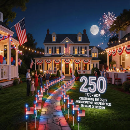 🔥🔥🔥8 Pack Solar American Flag Lights Outdoor,American Flag Pathway Lights, Solar Flag Lights, Auto On/Off 8Modes IP65 Waterproof, 4th of July Decorations Outdoor for Yard Garden Memorial Day 250Th-JKL