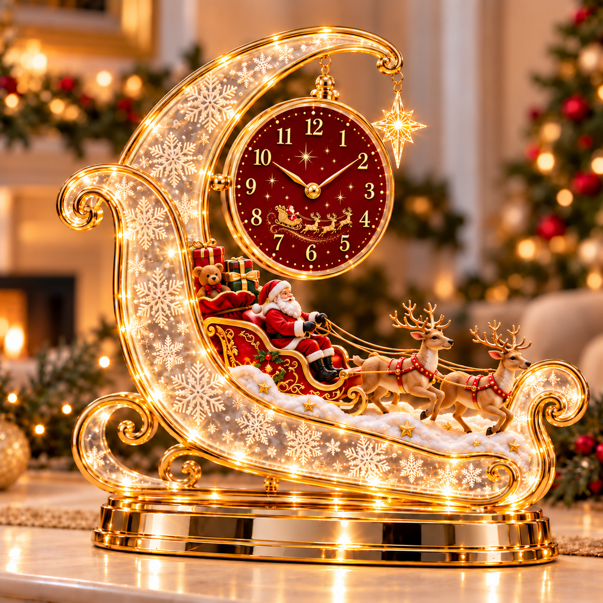 🎄 Christmas Wonder Lighted Tabletop Clock – Bring the Magic of Christmas Home ✨