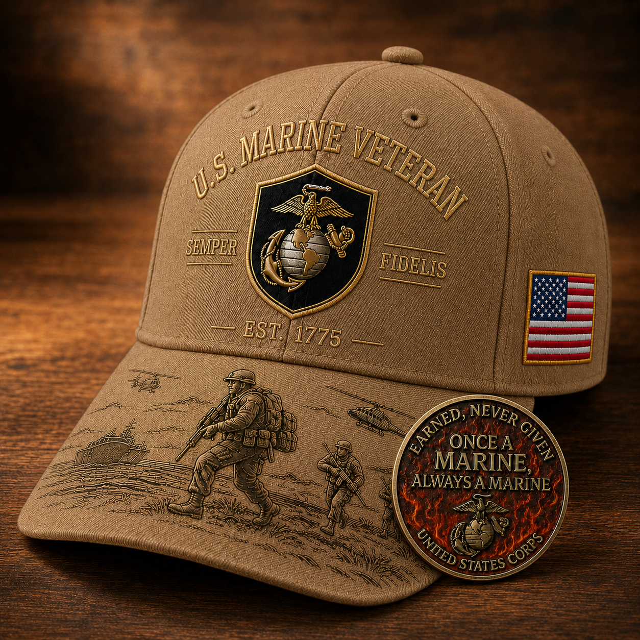 U.S. Marine Veteran Semper Fidelis Commemorative Cap 🎁