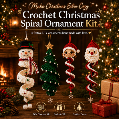 🎄 Handmade Christmas Crochet Ornament Kit - The Perfect DIY Holiday Gift & Decoration 🎅