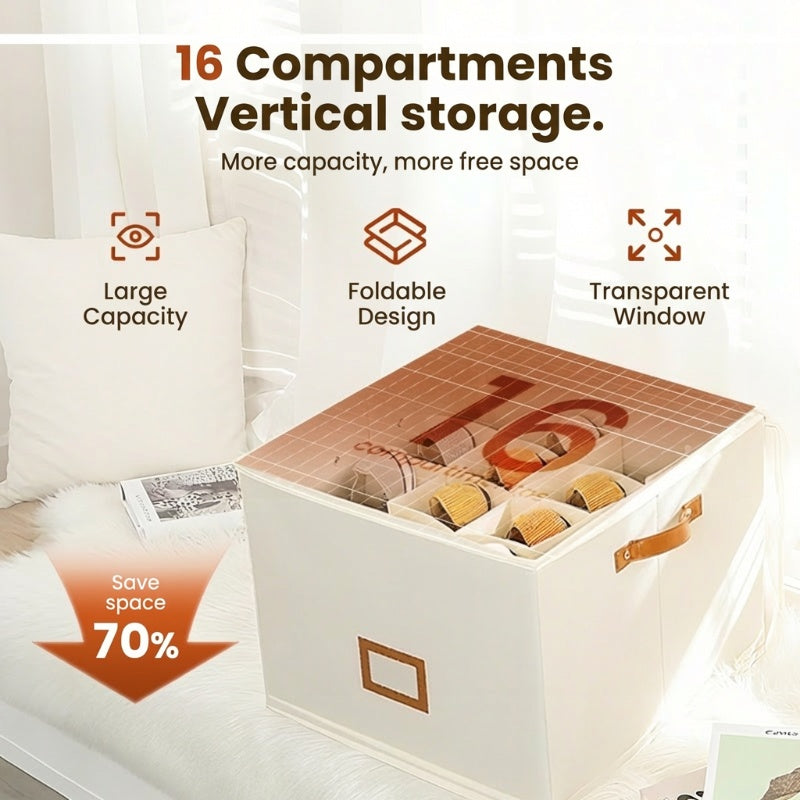 ⏰🔥LIMITED TIME 49% OFF! 👟 Fabric Shoe Organizer Storage Box – Foldable, Large Capacity, Dustproof & Breathable for Closet & Bedroom 🧺✨